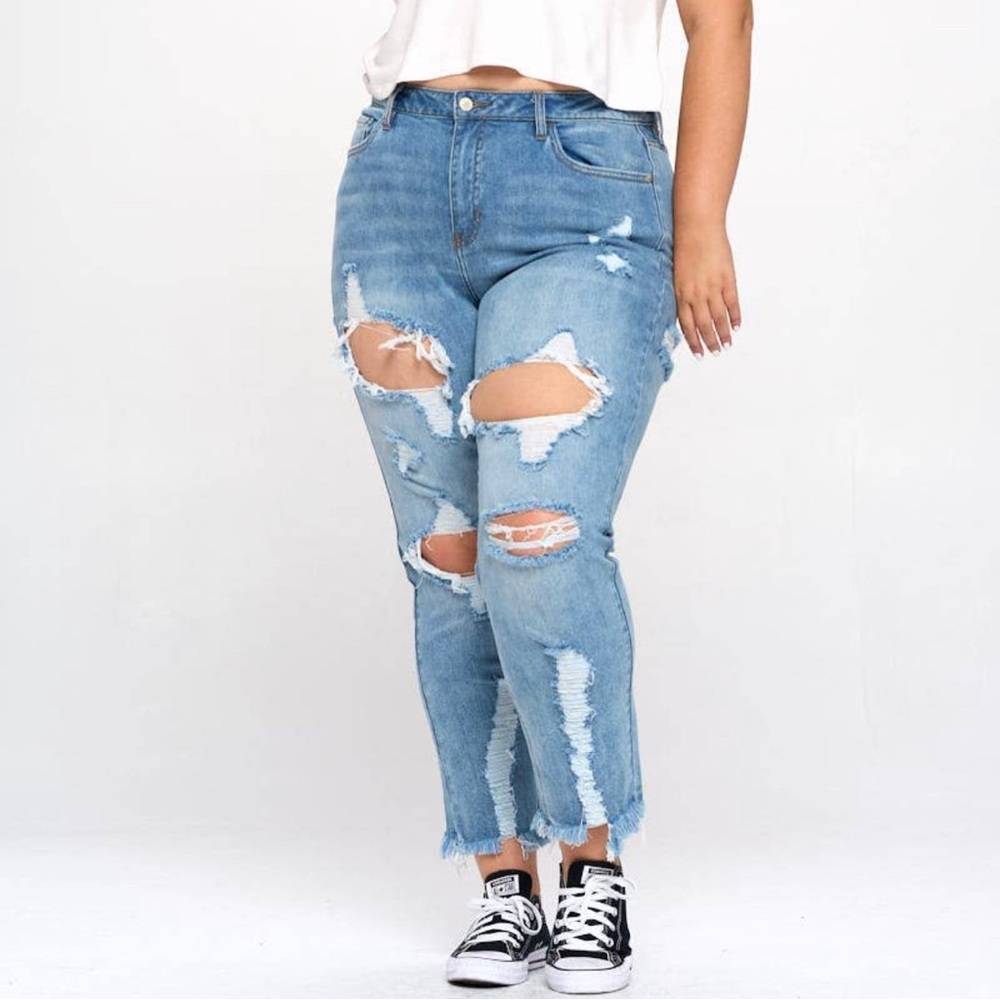 Medium Wash Plus Size Straight Fit Jeans
